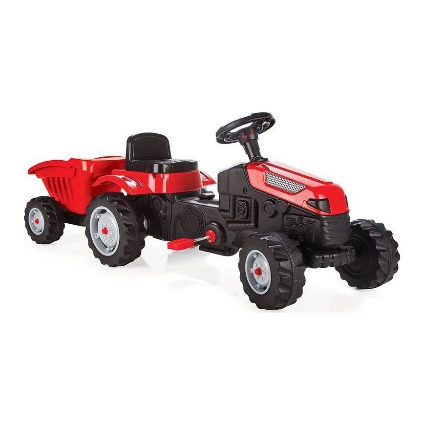 Children's tractor with pedals and trailer WOOPIE GoTrac, red – 3