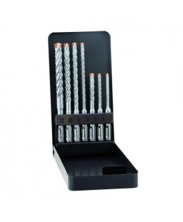 Grąžtas Alpen SDS-plus Force X KM Perforatorius Bit Set Metal Case (7-Piece Set, 4 Cutting Edges, Diameter 5.0 - 12.0 mm), Sidab