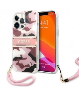 Guess GUHCP13LKCABPI iPhone 13 Pro / 13 6.1" pink/pink hard case Camo Strap Collection
