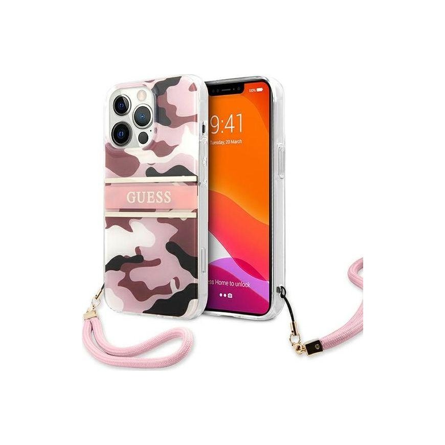 Guess GUHCP13LKCABPI iPhone 13 Pro / 13 6.1" pink/pink hard case Camo Strap Collection – 2