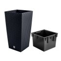 Prosperplast Pot with insert Rato Square DRTS240 anthracite Prosperplast Pot with insert Rato Square DRTS240 anthracite