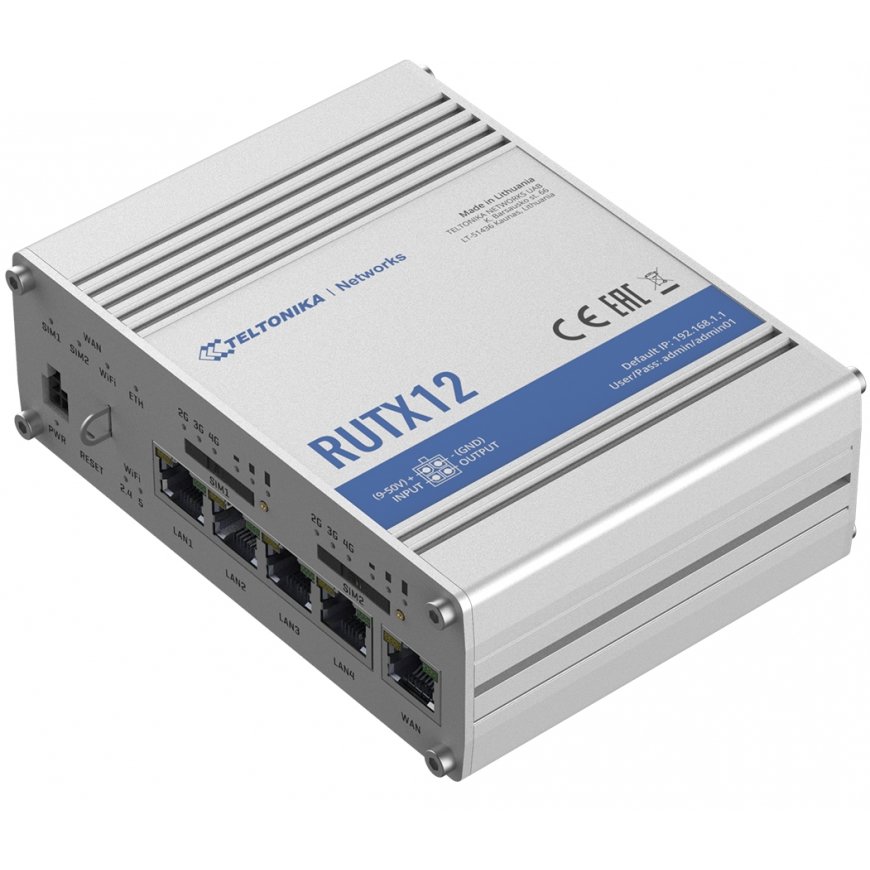 Teltonika RUTX12 bezvadu rūteris Tīkls Gigabit Ethernet Divkāršā frekvenču josla (2.4 GHz / 5 GHz) 4 – 2