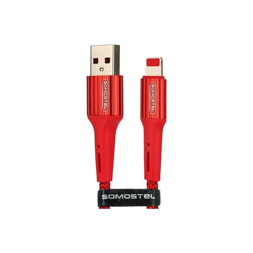 Kabelis USB Somostel USB-A - Lightning 1 m Raudona (25927)