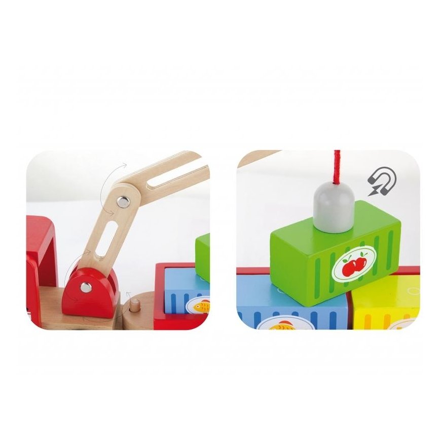 Viga Toys wooden crane with containers – 2