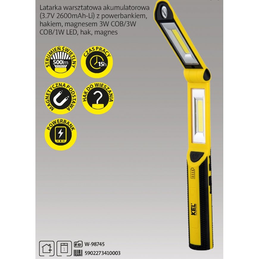 KEL rechargeable LED COB 3W+1W 2