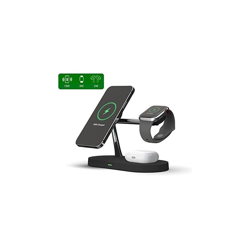 Cgsm Inne Įkroviklis indukcinė TECH-PROTECT A12 3w1 MagSafe 15W juoda – 3