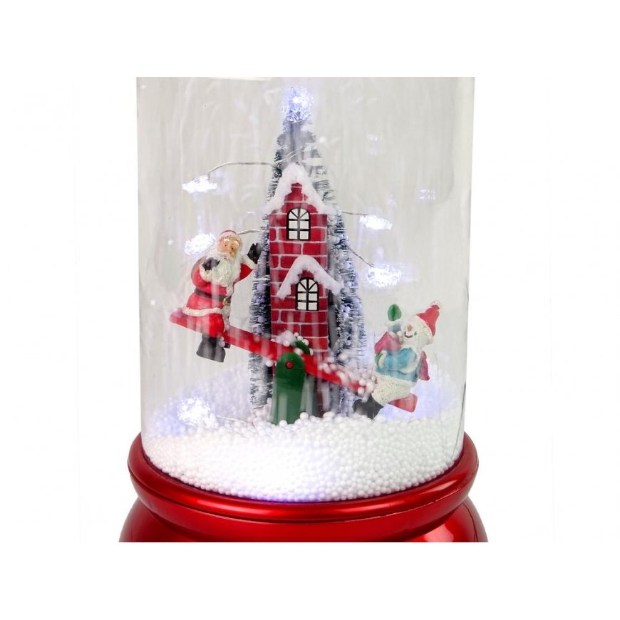 Leantoys Lean Cars Christmas Dome Decoration Snow Santa Claus Red – 4