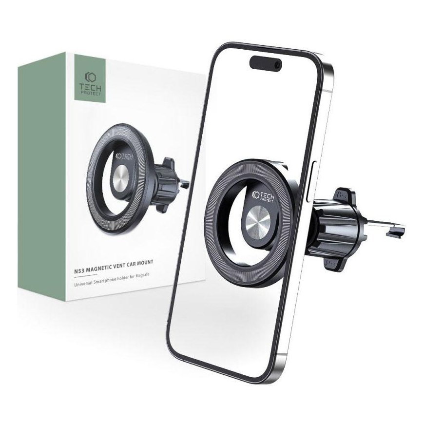 Tech-Protect Laikiklis automobilinis Tech-protect N53 Magnetic MagSafe Vent Car Mount Juodas – 5
