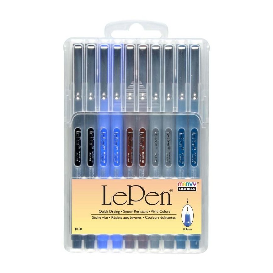 Marvy Uchida MARVY stilingi rašikliai plonu antgaliu "Le Pen" Earth Tone, 10 vnt.