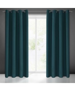 Eurofirany LOGAN blackout night curtain, 135X250 cm, loops / rings, color: dark turquoise