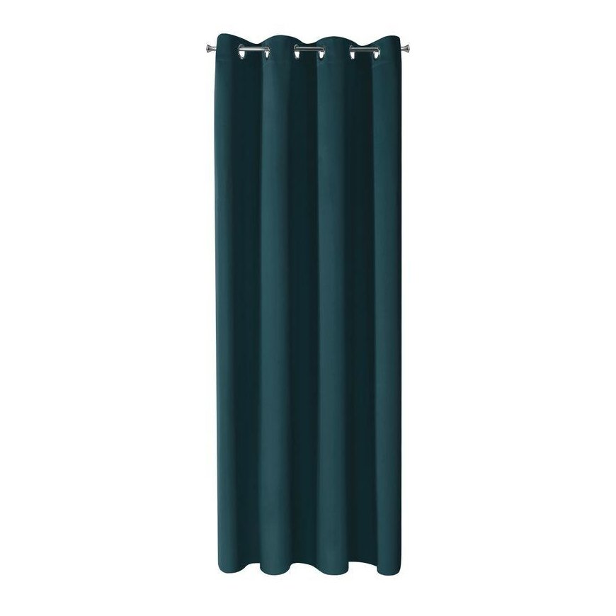 Eurofirany LOGAN blackout tipo temdanti naktinė užuolaida, 135X250 cm, kilpos / žiedai, spalva: tamsi turkio – 5