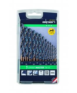 Grąžtas Alpen 811102100 Spiral Drill Bit Set "Sprint Master" TM 2-8 x 0.5 mm 13 Pieces 0 W 0 V