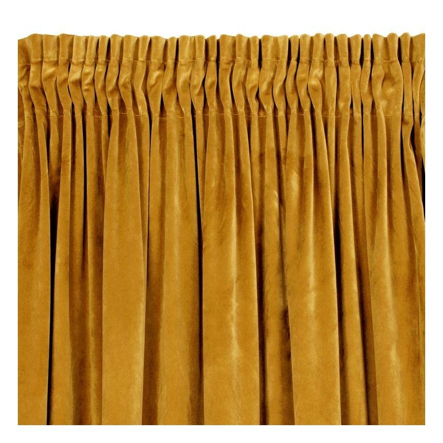 Naktinė užuolaida iš minkšto aksomo Eurofirany DIVA LINE RIA 140X270 cm, juosta/ tunelis/ kabliukai, 300g/m2, spalva: garstyčių – 4