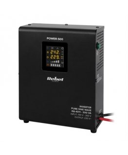 Rebel POWER-500 Sieninis avarinis maitinimo šaltinis - grynos sinusinės bangos keitiklis su įkrovimo funkcija 12V 230V 500VA/300