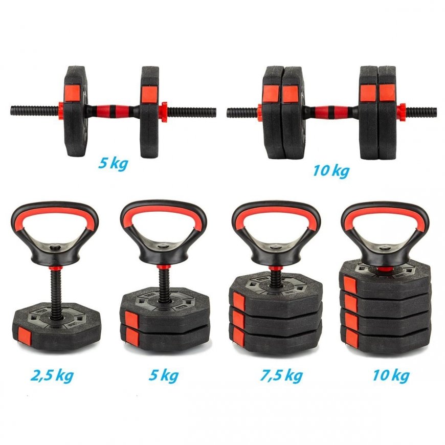 Adjustable weight dumbbell EB Fit 2in1, 10kg – 4