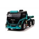 Lean Cars Vienvietis elektromobilis su priekaba Mercedes-Benz Axor XMX622, mėlynas Lean Cars Vienvietis elektromobilis su priekaba Mercedes-Benz Axor XMX622, mėlynas