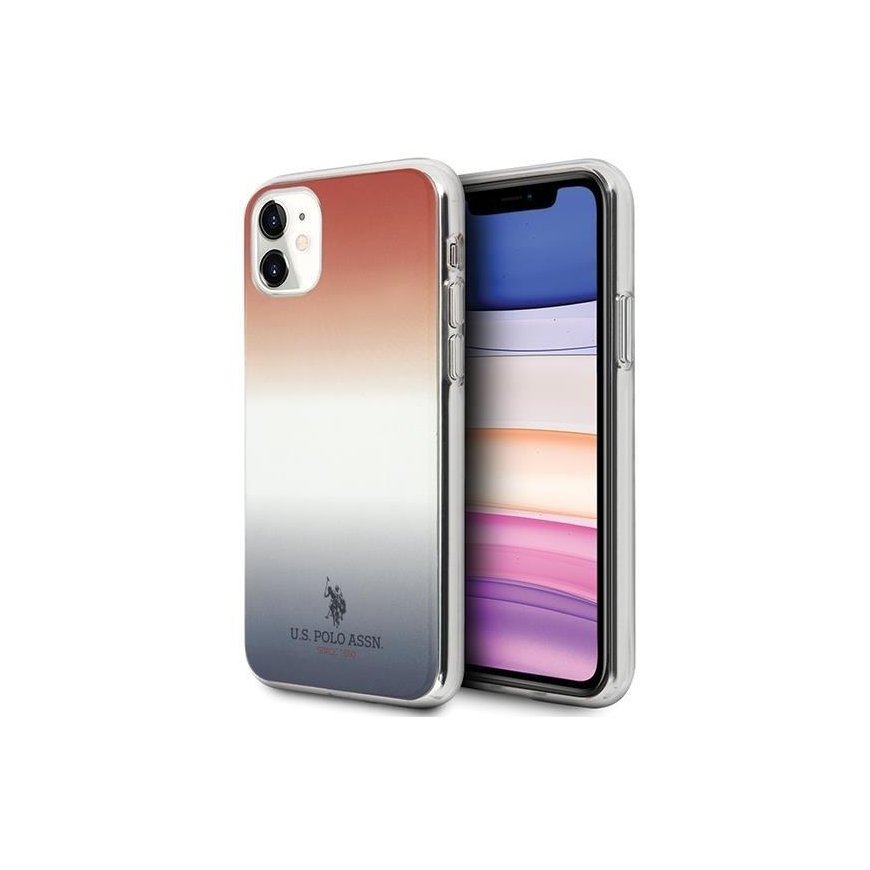 Dėklas US Polo Assn US Polo USHCN61TRDGRB iPhone 11 raudonai mėlyna / mėlyna ir raudona gradiento raštų kolekcija – 2