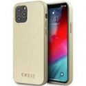 Guess GUHCP12LIGLGO iPhone 12 Pro Max 6,7 colio auksinis/auksinis kietas vaivorykštis dėklas
