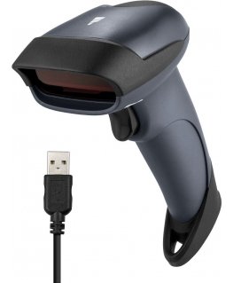 Fuj:tech M5 -viivakoodinlukija 2D USB, mustaharmaa