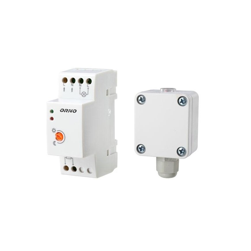 Orno Twilight jutiklis DIN bėgiui su išoriniu zondu dėžutėje 3000W 2-100lx IP65/IP20 (OR-CR-231) – 2