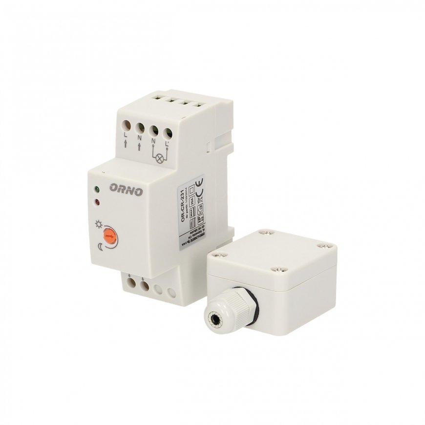 Orno Twilight sensor for DIN rail with external probe in box 3000W 2-100lx IP65/IP20 (OR-CR-231) – 5