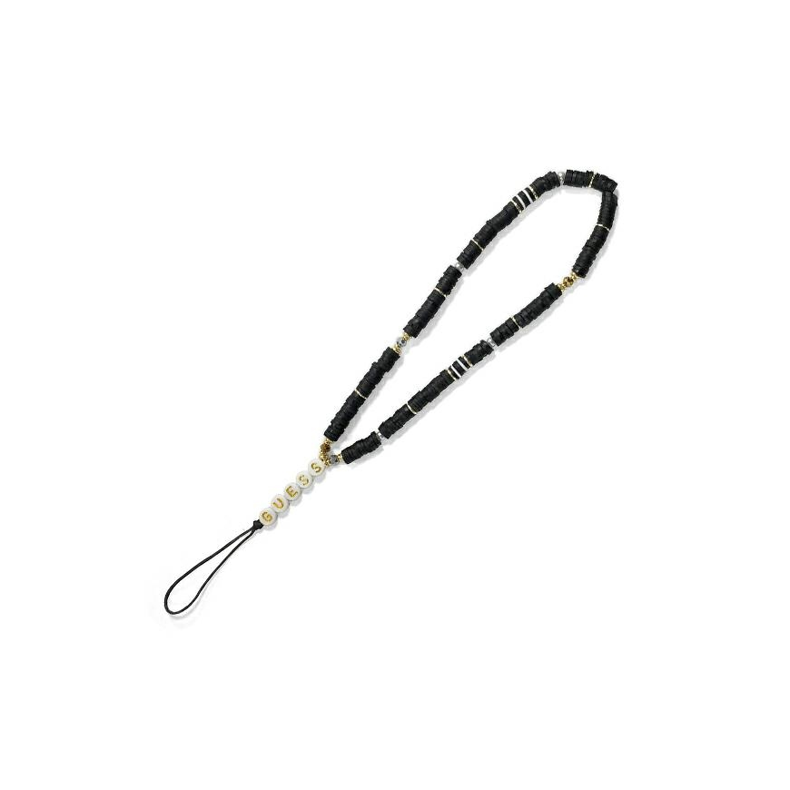 Dėklas Guess Guess zawieszka GUSTPEARK Phone Strap juoda/juodas Heishi Beads – 5