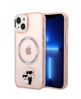 Karl Lagerfeld Case for iPhone 14 Plus 6.7" KLHMP14MHNKCIP Pink Hard Case Magsafe IML NFT K&C