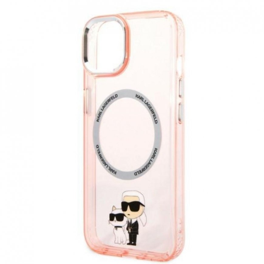 Karl Lagerfeld Case for iPhone 14 Plus 6.7" KLHMP14MHNKCIP Pink Hard Case Magsafe IML NFT K&C – 3