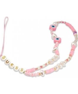 Guess Pendant GUSTSHPP Phone Strap Pink/Pink Shell Beads
