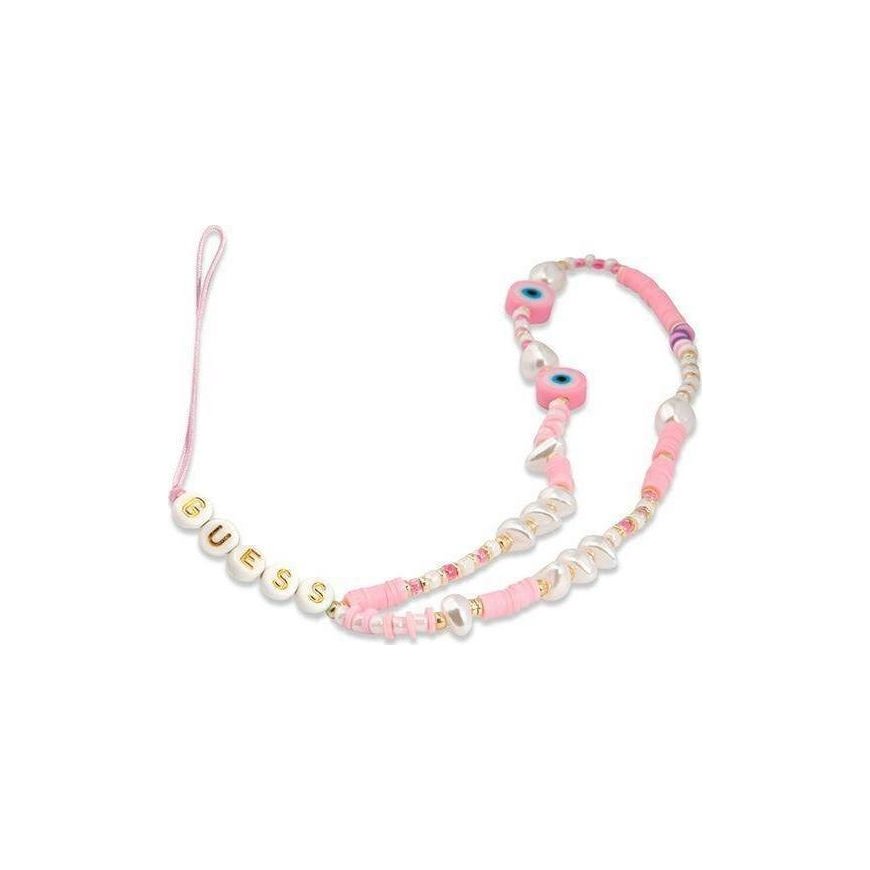 Guess Pendant GUSTSHPP Phone Strap Pink/Pink Shell Beads
