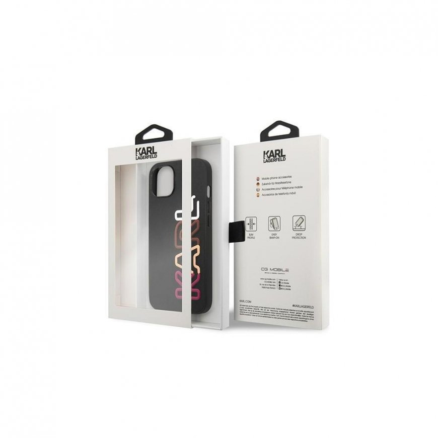 Karl Lagerfeld case iPhone 13 Pro KLHCP13LPCOBK black hard case Multipink Logo – 4