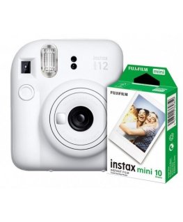 Fujifilm Instant camera instax mini 12 CLAY White+instax mini glossy (10pl)