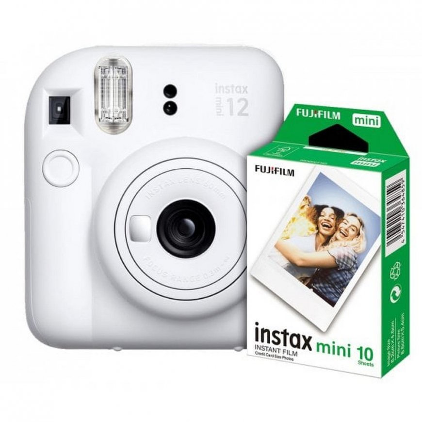 Fujifilm Instant camera instax mini 12 CLAY White+instax mini glossy (10pl) – 2