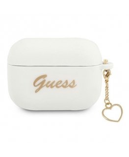 Headphone Guess Guess GUAPLSCHSH AirPods Pro Cover White Silicone Beads Set