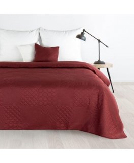 Eurofirany DESIGN 91 BONI / 5 Lovatiesė su karšto spaudimo technika įspaustu skiautinių motyvu, 170X210 cm, spalva: plytų Lovati