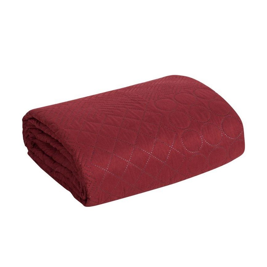 Eurofirany DESIGN 91 BONI / 5 Bedspread with quilt motif printed by hot pressing technique, 170X210 cm, color: brick Bedspread – 2