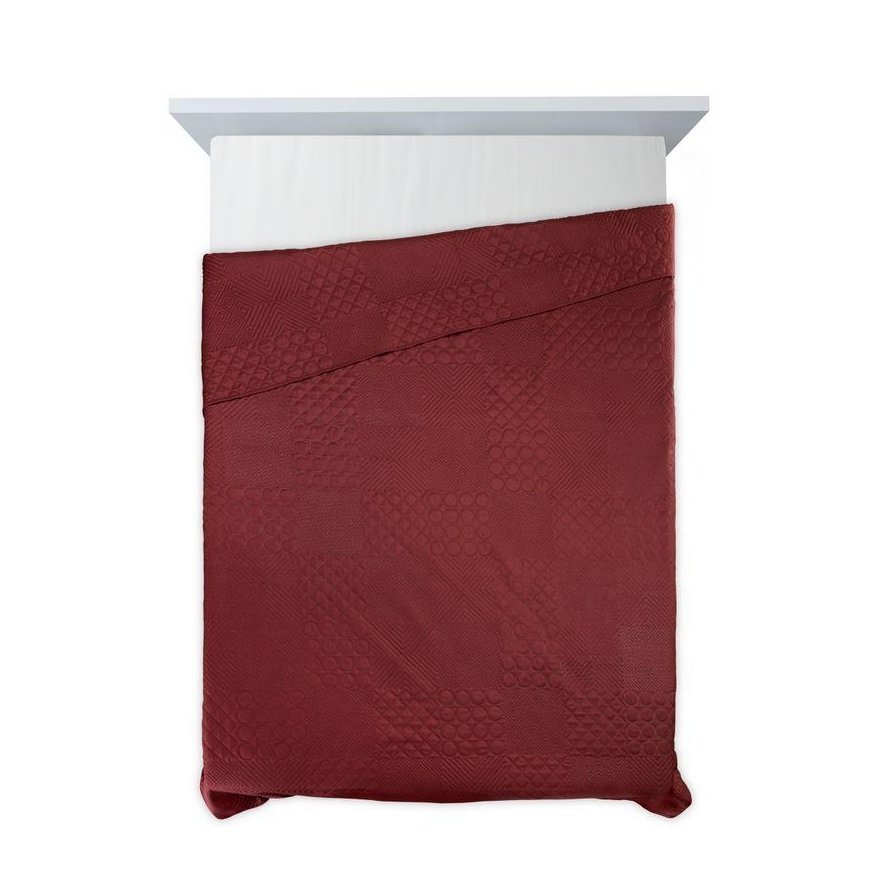 Eurofirany DESIGN 91 BONI / 5 Lovatiesė su karšto spaudimo technika įspaustu skiautinių motyvu, 170X210 cm, spalva: plytų Lovati – 3