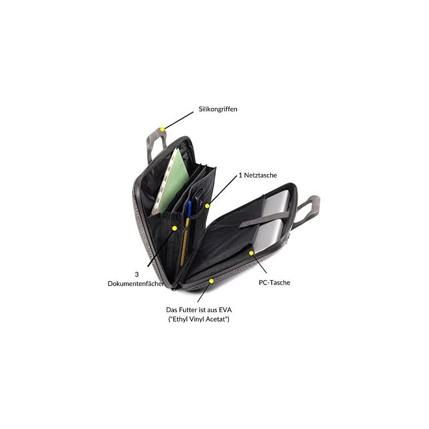 Computer bag BOMBATA Shiny Cocco 15'6, black color – 4