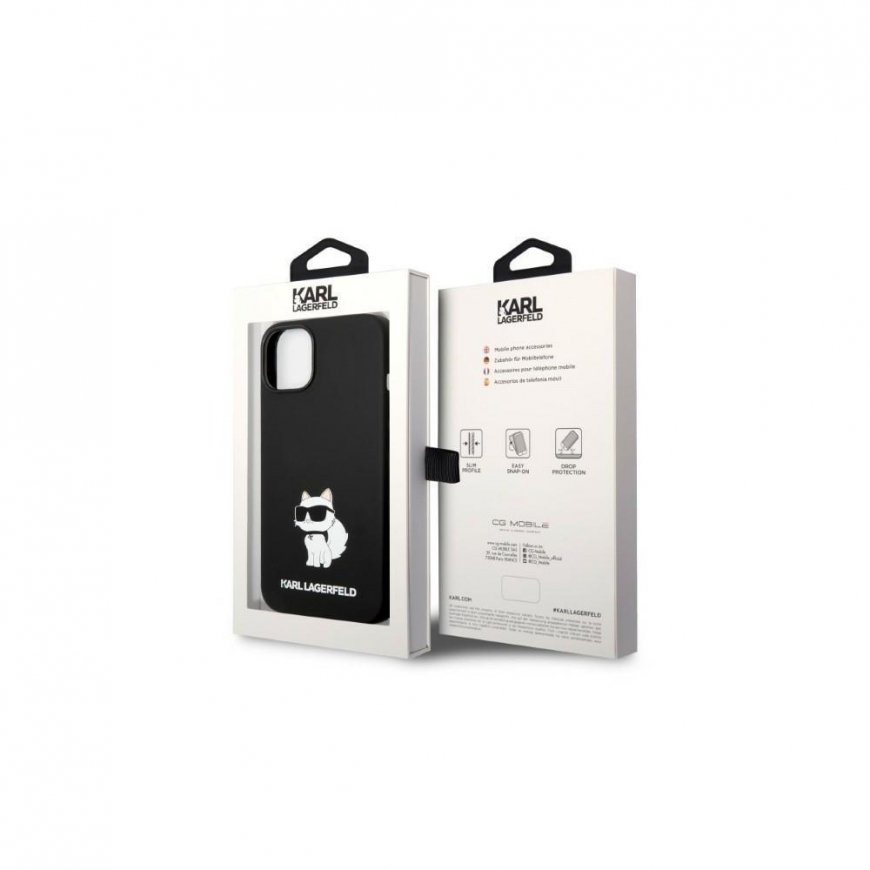 Karl Lagerfeld dėklas iPhone 14 Plus 6,7" KLHMP14MSNCHBCK juodas kietas dėklas Magsafe Silicone NFT Choupette – 4