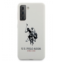 Dėklas Us Polo Assn US Polo USHCS21MSLHRWH S21+ G996 balta|baltas Silicone Logo