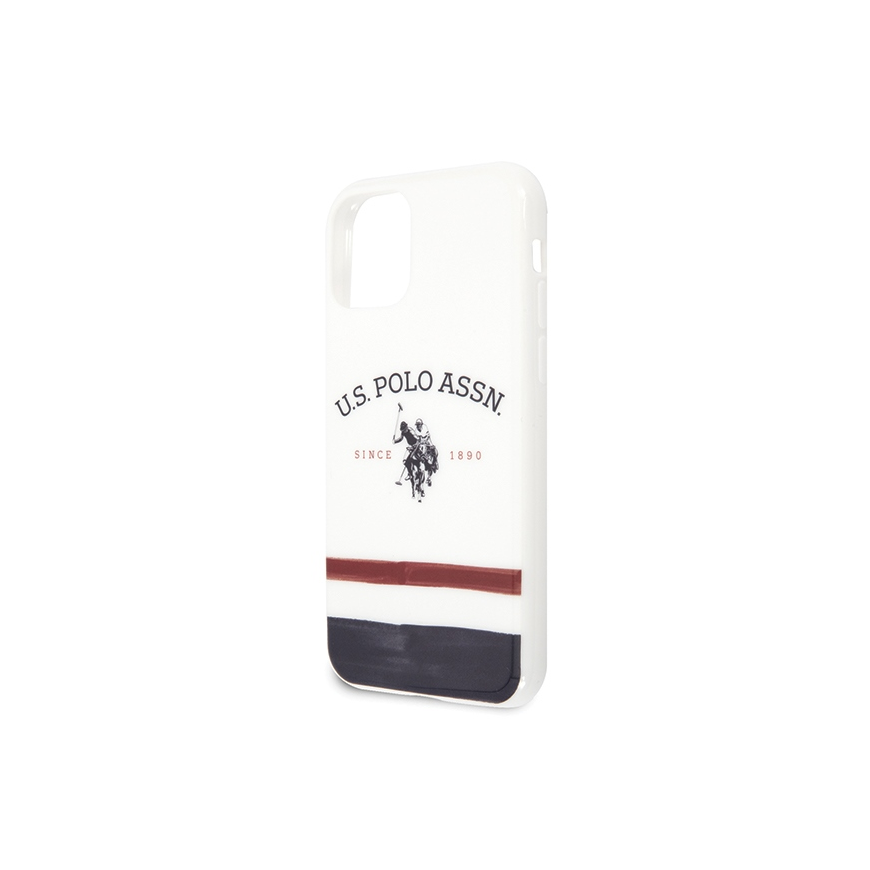 Dėklas Us Polo Assn US Polo USHCN58PCSTRB iPhone 11 Pro balta|baltas Tricolor Pattern Collection – 3