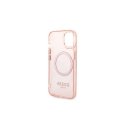 Guess dėklas iPhone 14 6,1" GUHMP14SHTCMP rožinis HC Magsafe Gold Outline permatomas Guess dėklas iPhone 14 6,1" GUHMP14SHTCMP rožinis HC Magsafe Gold Outline permatomas