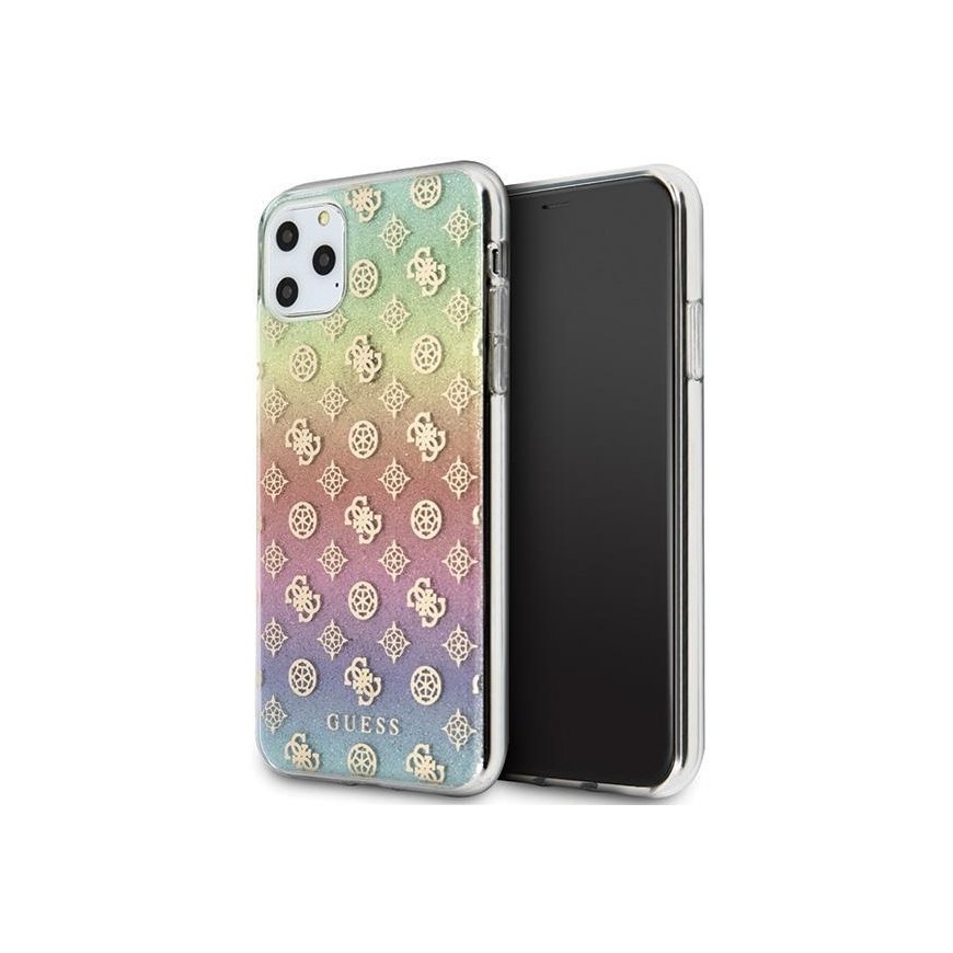 Guess GUHCN65PEOML iPhone 11 Pro Max daugiaspalvis kietas dėklas Iridescent 4G Peony