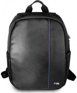 BMW Backpack Carbon Navy Stripe 15", Black