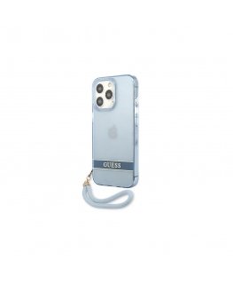 Guess Case for IPhone 13 Pro 6.1" GUHCP13LHTSGSB Hard Case Blue PC/TPU Transparent