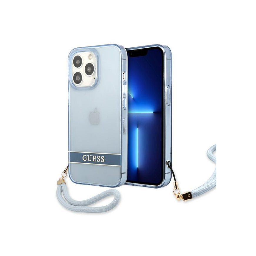 Guess dėklas, skirtas IPhone 13 Pro 6,1" GUHCP13LHTSGSB kietas dėklas mėlynas PC/TPU permatomas – 5