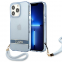 Guess dėklas, skirtas IPhone 13 Pro 6,1" GUHCP13LHTSGSB kietas dėklas mėlynas PC/TPU permatomas Guess dėklas, skirtas IPhone 13 Pro 6,1" GUHCP13LHTSGSB kietas dėklas mėlynas PC/TPU permatomas