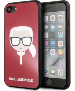 Karl Lagerfeld case for iPhone X / XS KLHCPXDLHRE red hard case Iconic Iconic Glitter Karl's Head