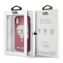 Karl Lagerfeld case for iPhone X / XS KLHCPXDLHRE red hard case Iconic Iconic Glitter Karl's Head