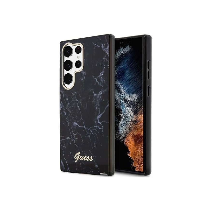 Guess dėklas skirtas Samsung Galaxy S23 GUHCS23SPCUMAK juodas HC PU/TPU Marble